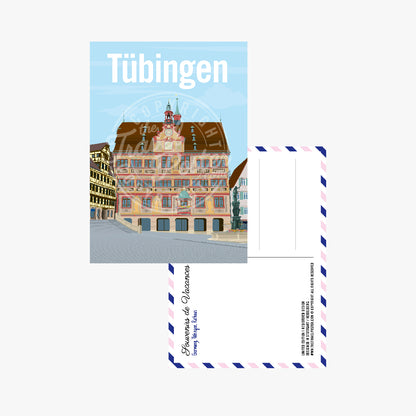 The front of the Tübingen Rathaus postcard, placed on the back of the card.