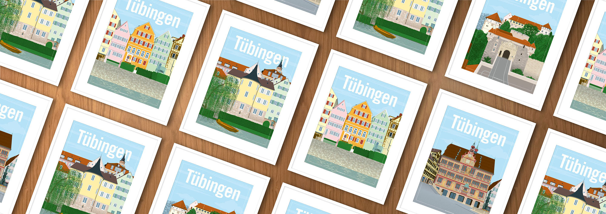 a collection of frames showing the Tübingen posters