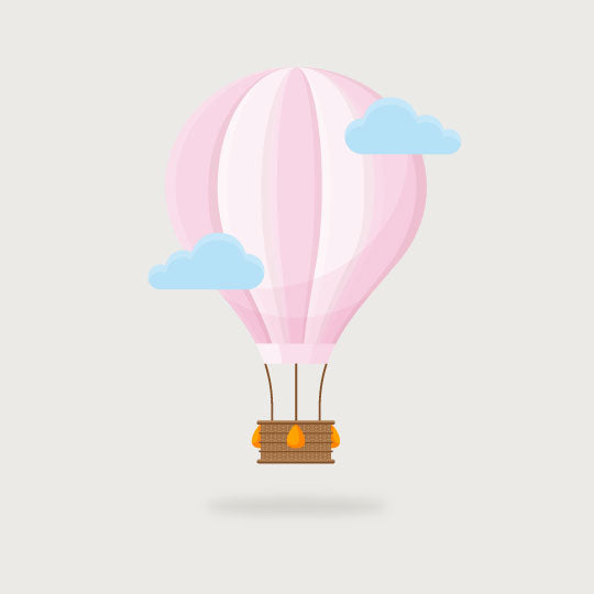 a pink hot air balloon